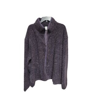 Men's xersion  XL  Sherpa Loose Fit Full Zip Jacket Atlantic Purple Blk